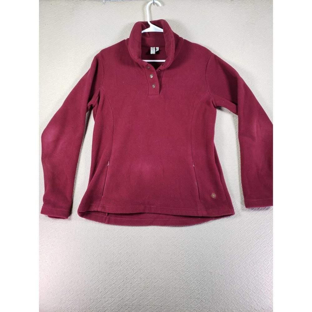 Butterfleece Sweater Womens Small Red Fleece Long Sleeve Zip Pockets Wintergear